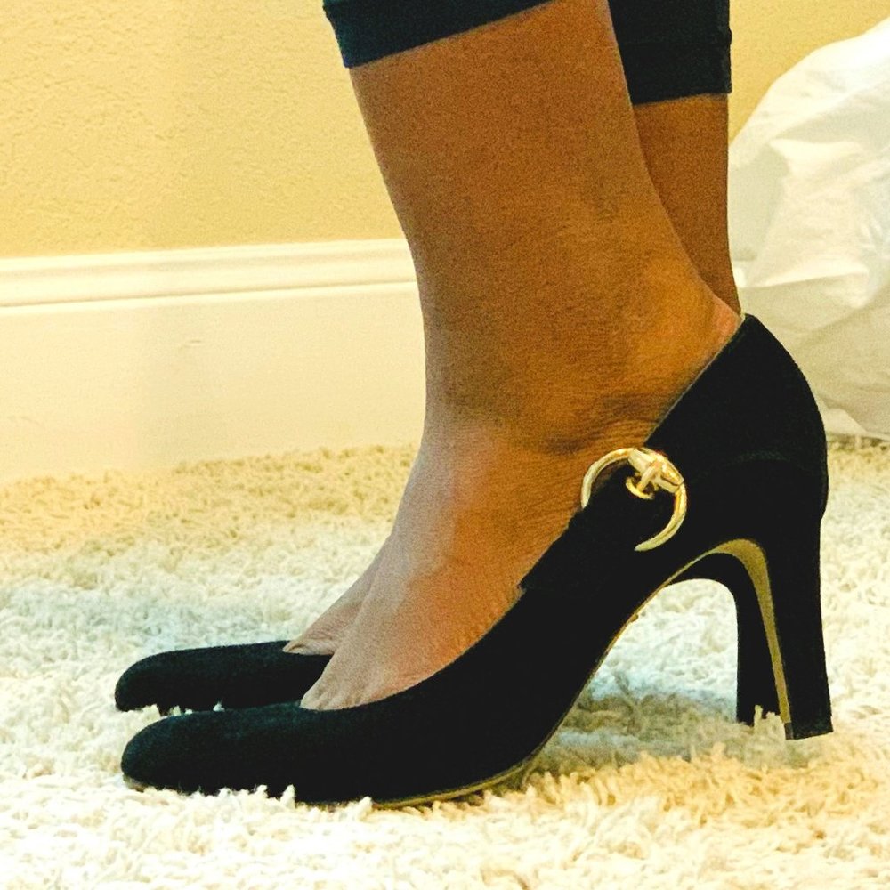 L.K. Bennett Black Suede Pumps Size 42.